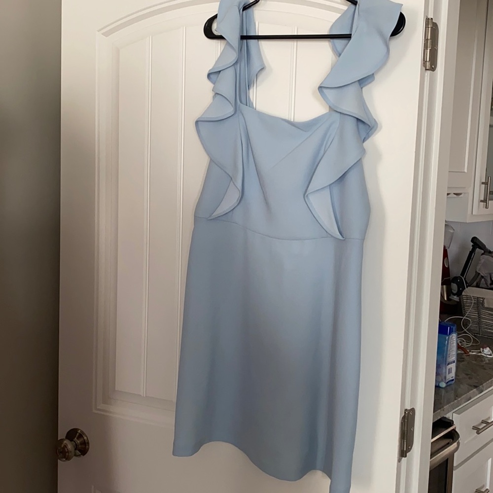 BCBGeneration sky blue ruffle strapped dress